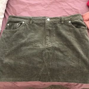 Brand new forever 21+ corduroy olive skirt!
